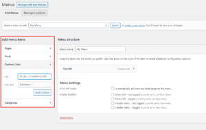 Submenu in wordpress