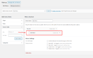 Submenu in WordPress